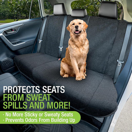 Season Guard Back Seat Towel Seat Cover for Cars; Great for After Gym Workouts, Dogs, and Outdoor Activities; Universal Fit for Cars SUVs Vans Trucks, EZ fit, Non Slip Grip, Black