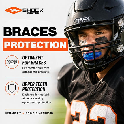 Shock Doctor Braces Strapped Mouthguard (Pink, Adult)