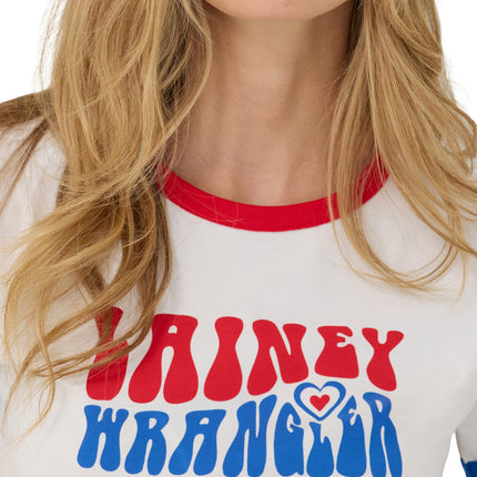 Camiseta ajustada de mujer Wrangler Lainey Wilson, blanca, pequeña