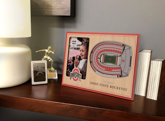 YouTheFan NCAA Ohio State Buckeyes 3D StadiumView Picture Frame - Ohio Stadium