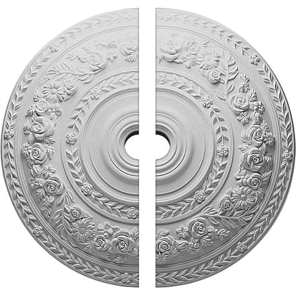 Ekena Millwork CM33RO2-02000 33 7/8" OD ID x 2 3/8" P Rose Ceiling Medallion, Two Piece (Fits Canopies up to 13 1/2"), White