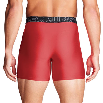 Under Armour Men's Multi-Pack Performance Tech Boxerjock Brief, 6" Inseam, All-Day Comfort & Soft Boxer, Red Heather Solid 3 Pack, 5XL (Pack of 3)