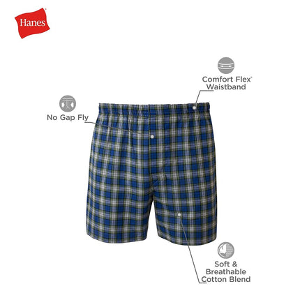 Hanes Men's 5-Pack Tartan Boxer with Inside Exposed Waistband - Multi - L