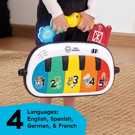 Baby Einstein Farm Explorers 4-in-1 Kickin’ Tunes Musical Meadow Music & Language Discovery Gym, Play Mat with Kick Piano, Ages 0 Months and Up