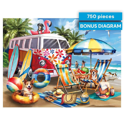 Buffalo Games - Tom Wood - Dog Days of Summer - 750 Piece Jigsaw Puzzle for Adults - Challenging Puzzle Perfect for Game Nights - Finished Size is 24.00 x 18.00