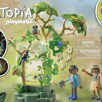 Playmobil Wiltopia 71009 Rainforest Nightlight with Toy Animals, Light and Sound, Sustainable Toy for Children Ages 4+