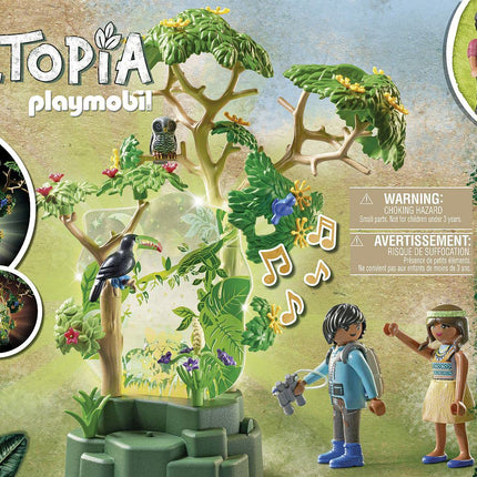 Playmobil Wiltopia 71009 Luz de Noche Selva Tropical con Animales de Juguete, Luz y Sonido, Juguete Sostenible para Niños a Partir de 4 Años