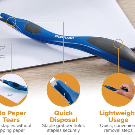 Bostitch Office Professional Push Style Easy Staple Remover, Blue (30000-BLUE)