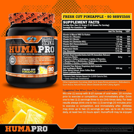 ALR Industries Humapro, Protein Matrix Formulated for Humans, Waste Less. Gain Lean Muscle, Fresh Cut Pineapple