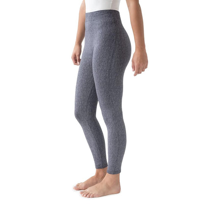 MUK LUKS Women's 2 Pack of Leggings Hosiery, Black/Grey, Small/Medium (Pack of 2)