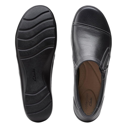 Clarks Women's Cora Giny Loafer, Black Tumbled, 3.5 UK Wide