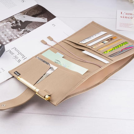 Ox Knight Genuine Leather B6 Notebook Planner Cover for Stalogy, Sterling Ink & Wonderland222, B6+ Journal Cover with Pen Loop, Card Slots, Inner Pockets and Dual Bookmarks, Taupe