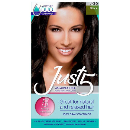 Just 5 Women's 5 Minute Permanent Hair Color, Black Noir