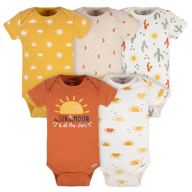 Gerber baby-girls 5-pack Short Sleeve Variety Ones