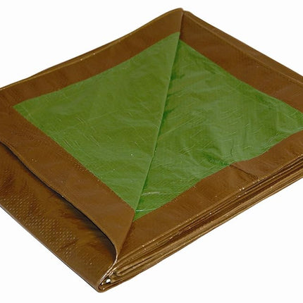 Dry Top Multi Purpose Poly Tarp, Polyethylene (PE) Aluminum, Brown/Green, 9 feet x 12 feet