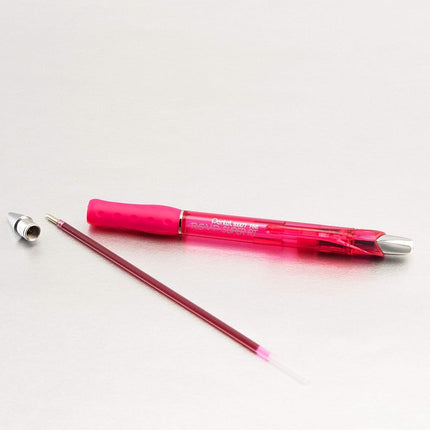 Pentel RSVP Super RT Ballpoint Pen, (0.7mm) Fine Line, Pink Ink - BX477-P(Pack of 12)