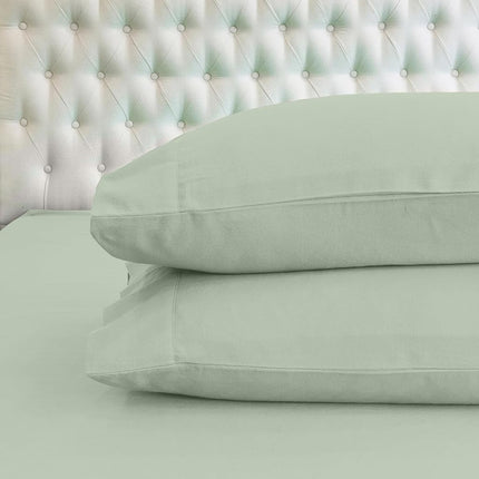 Elegant Comfort Soft 4-Piece 100% Turkish Cotton Flannel Sheet Set - Premium Quality, Deep Pocket Fitted Sheet, Ultra Soft, Cozy Warm Flannel Sheets - King, Mint Green
