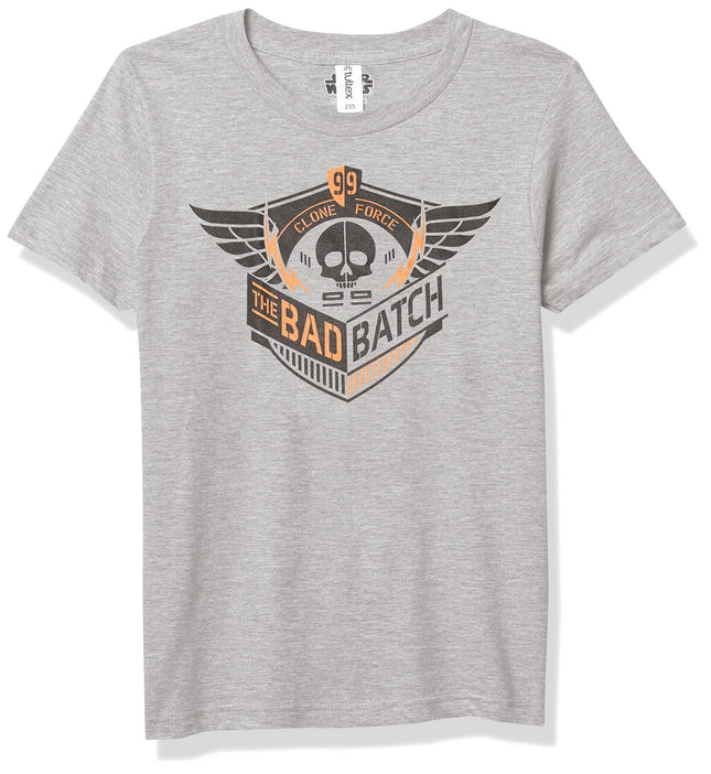 STAR WARS Kids Bad Batch Clone Forces Boy's Heather Crew Tee, Athletic Heather, Small