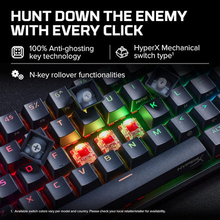 Clavier américain HyperX Alloy Origins 65 Red PBT