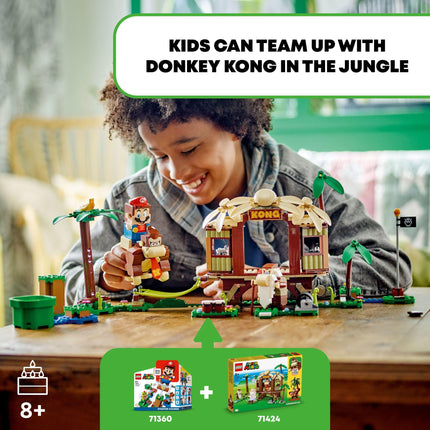 Set de expansión La casa del árbol de Donkey Kong LEGO Super Mario, juego de construcción con 2 figuras coleccionables de Super Mario, Donkey Kong y Cranky Kong, divertido regalo de cumpleaños para niños de 8 a 10 años, 71424