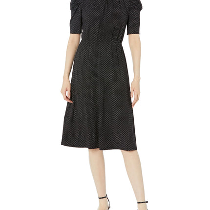 Adrianna Papell Women's Ruffle Neck Short Sleeve D