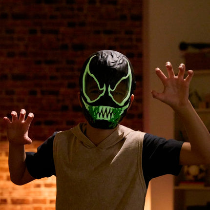 Marvel Spider-Man Venom Glow-in-the-Dark Mask with 10+ Sounds & Phrases, Interactive Roleplay Costume Accessory for Kids, Superhero Cosplay & Dress-Up Toy for Boys & Girls Ages 5+