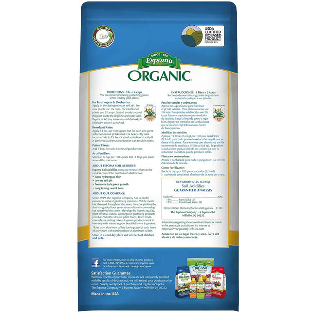 Espoma GSUL6 Soil Acidifier, 6-Pound