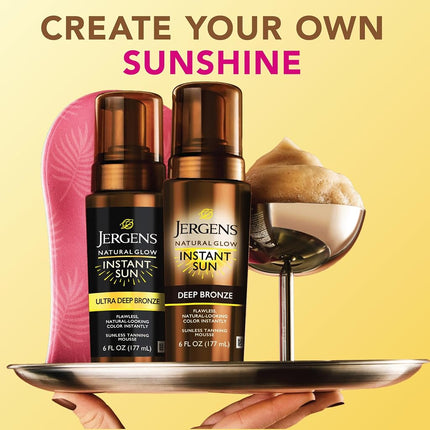Jergens Natural Glow Instant Sun Moisturizing Mousse, Dark, 6 Ounce
