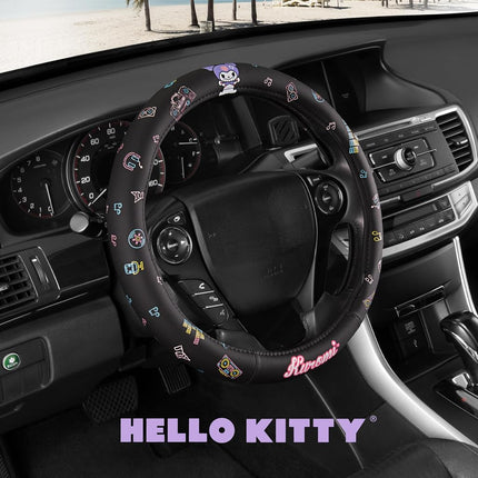 Sanrio Hello Kitty and Friends Kuromi Black Car Steering Wheel Cover, Universal Fit Cute Accessories