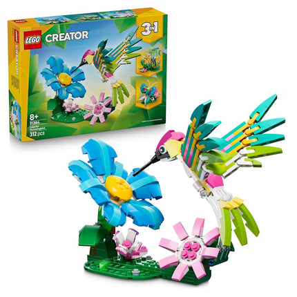 LEGO® Creator 3 in 1 Wild Animals: Colourful Hummingbird 31384 Nature Decor - Building Set with 3 Options, Hummingbird, Butterfly or Fish - Animal Figures for Kids Aged 8+ - Toy for Girls and Boys