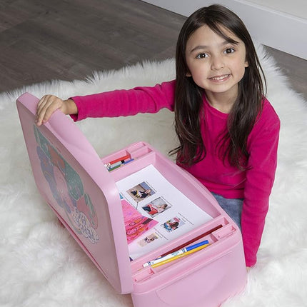 Peppa Pig Kids Lap Desk with Storage - Folding Lid and Collapsible Design - Portable for Travel or use in Bed at Home - Great for Writing, Reading or Other School Activities