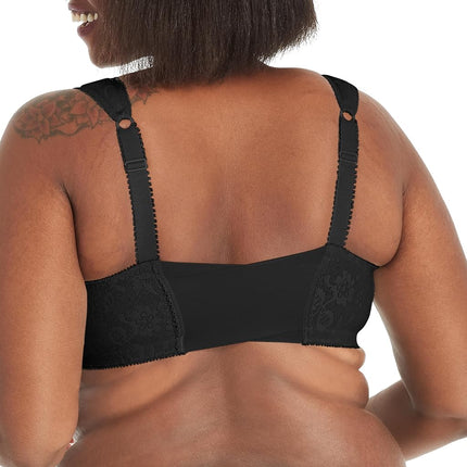 Playtex Women's 18 Hour 4695 Front-Close Wirefree Bra with Flex Back, Black, 44B