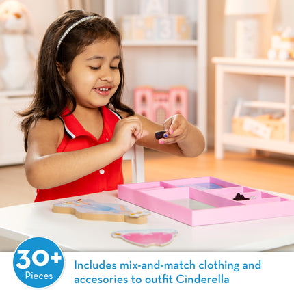 Melissa & Doug Disney Cinderella Magnetic Dress-Up Wooden Doll Pretend Play Set
