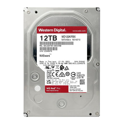 WD Red Pro 12TB NAS 3.5" Internal Hard Drive - 7200 RPM, SATA 6 Gb/s, CMR, 512MB Cache