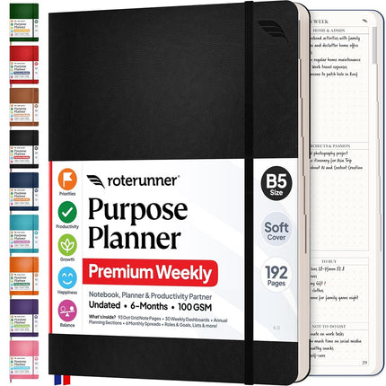 Purpose Planner B5 Undated Monthly Weekly Daily Pr