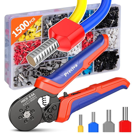 Ferrule Crimping Tool Kit, Preciva Upgrade Double 