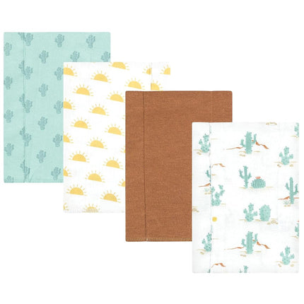 Bavoirs en flanelle de coton unisexe Hudson Baby, motif cactus du désert, paquet de 4, taille unique