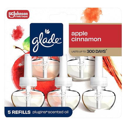 Glade Plugins Scented Oil Air Freshener Refill, Apple Cinnamon, 5 Count