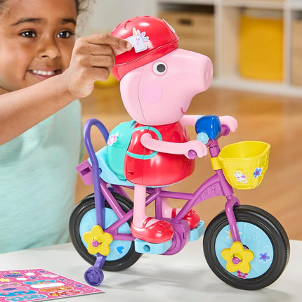 Peppa Pig Ready, Pedal, Go Peppa Interactive Figure and Bicycle Playset | 75+ Sounds, Reactions, Song | Preschool Toys for Girls and Boys Ages 3+