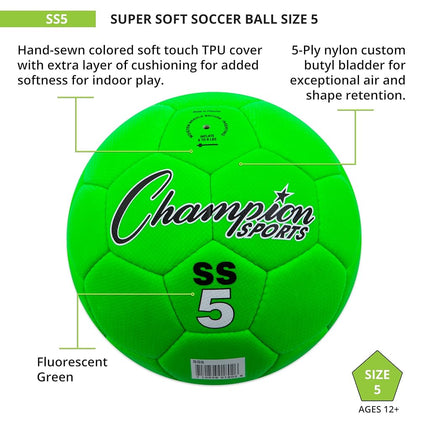 Champion Sports SS5 Size 5 Super Soft Soccer Ball