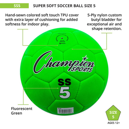 Balón de fútbol súper blando Champion Sports SS5 Talla 5