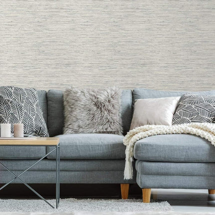 RoomMates Grasscloth Peel and Stick Wallpaper, Grey, 20.5" x 16.5 Feet - RMK11078WP