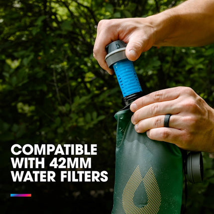 HydraPak Seeker - Collapsible Water Storage (4L/140oz) - BPA & PVC Free Camping Hydration Reservoir Bag - Sutro Green
