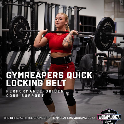 Gymreapers Quick Locking Weight Lifting Belt for Men Gym Belt for Powerlifting Deadlift Belt with 4 Inch Neoprene Metal Buckle Back Support Weightlifting Belt Women (Navy, Medium)