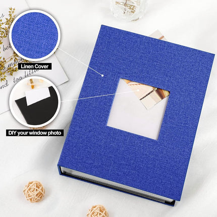 Ywlake Photo Album 4x6 200 Pockets Photos 2 Packs, Linen Photo Albums Holds 200 Horizontal Pictures Only Blue