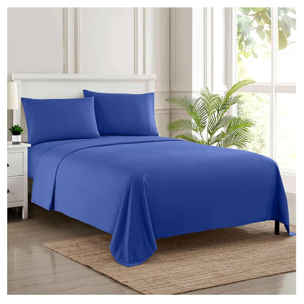 Full Size Sheet Sets - Breathable Luxury Sheets with Full Elastic & Secure Corner Straps Built in - 1800 Supreme Collection Extra Soft Deep Pocket Bedding Set, Sheet Set, Full, Royal Blue