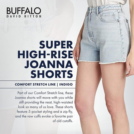 Buffalo David Bitton Shorts de mezclilla súper altos Joanna para mujer, Indigo, 32