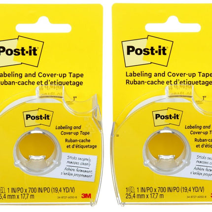 Post-it : Removable Cover-Up Tape, Non-Refillable, 1" x 700" roll -:- Sold as 2 Packs of - 1 - / - Total of 2 Each