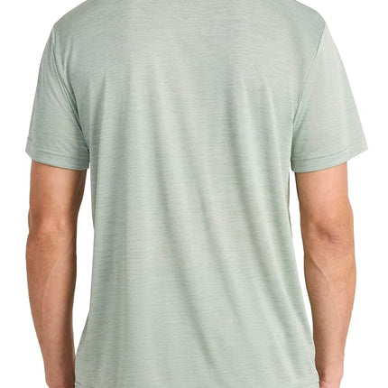 Reebok Apparel Mens Dash Short Sleeve Crewneck T-Shirt, Standard Fit, Breathable Stretch Fabric, Iceberg Green Heather, Large