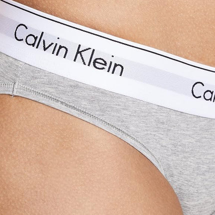 Calvin Klein Women's Modern Cotton Stretch Bikini Panty Underwear, Grey Heather, XL